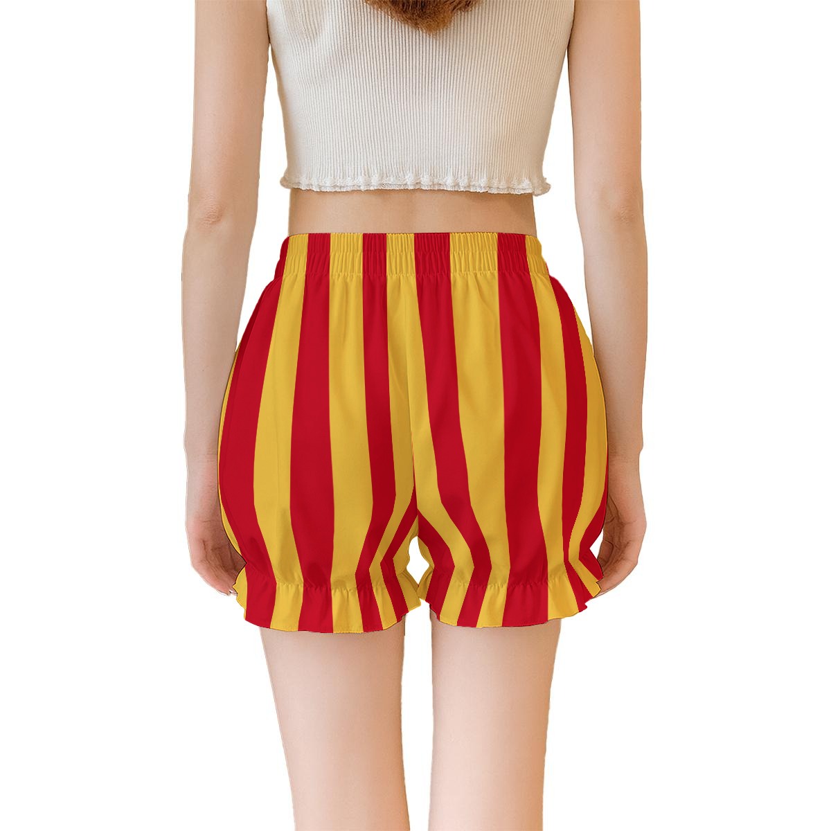 Sun Stripe Red Yellow Clown Poofy Shorts