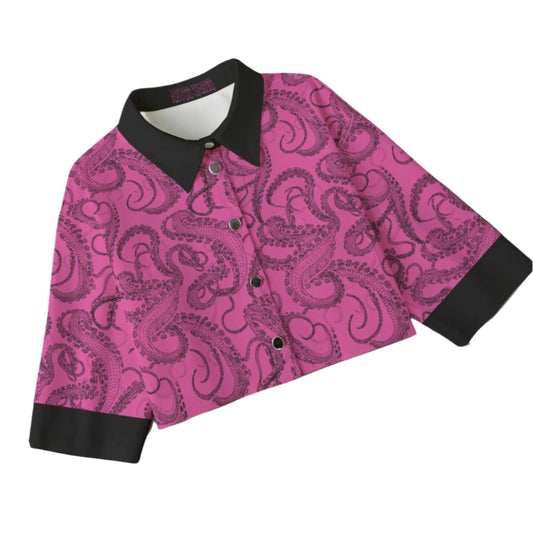 cute pink bolero jacket with tentacle print