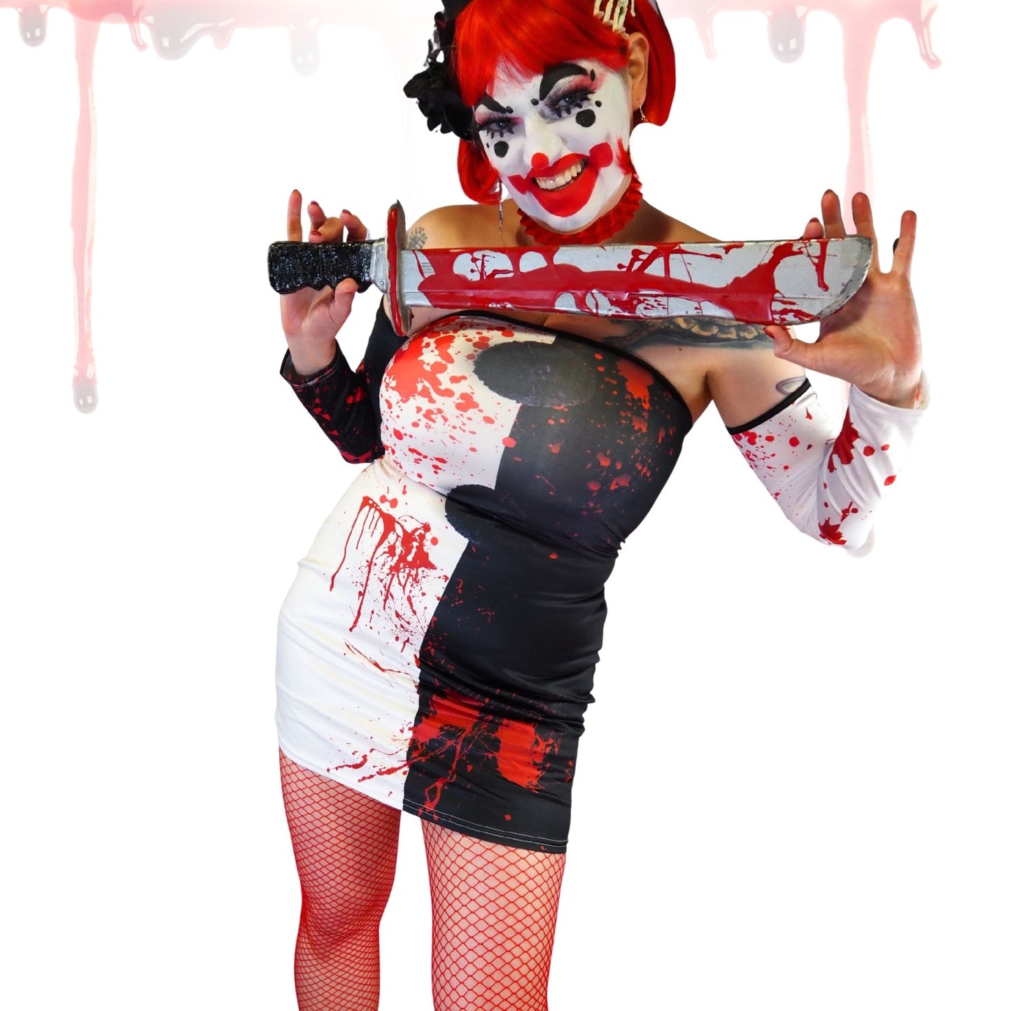 Terrifying Evil Clown Babe Bodycon Dress