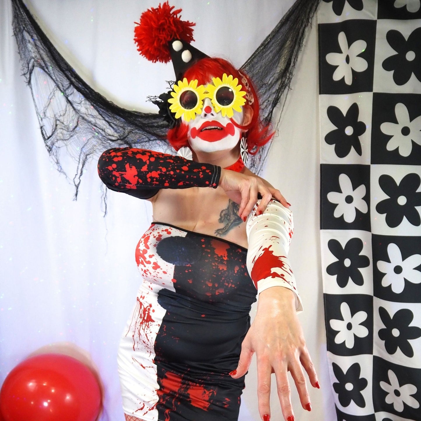 Terrifying Evil Clown Babe Bodycon Dress