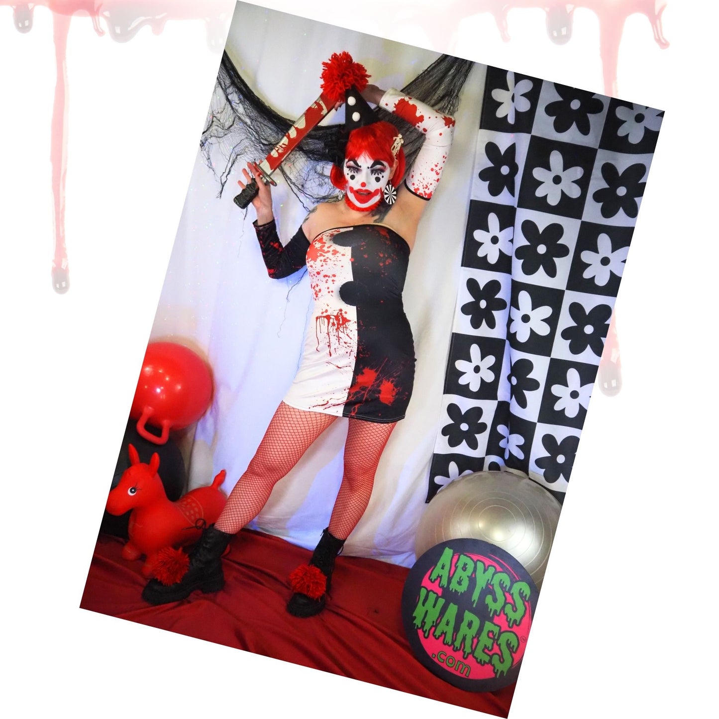 Terrifying Evil Clown Babe Bodycon Dress