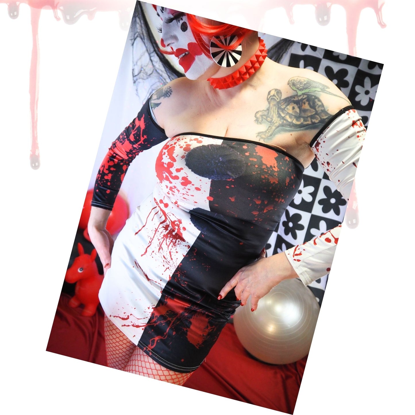 Terrifying Evil Clown Babe Bodycon Dress