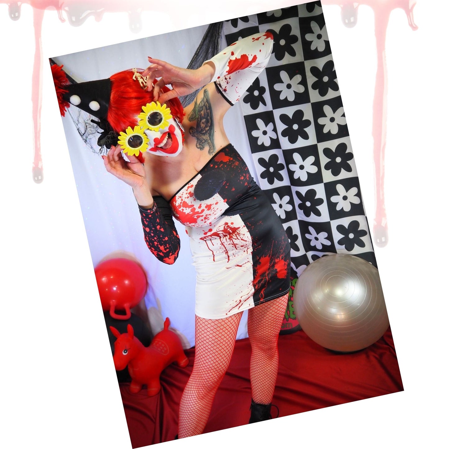 Terrifying Evil Clown Babe Bodycon Dress