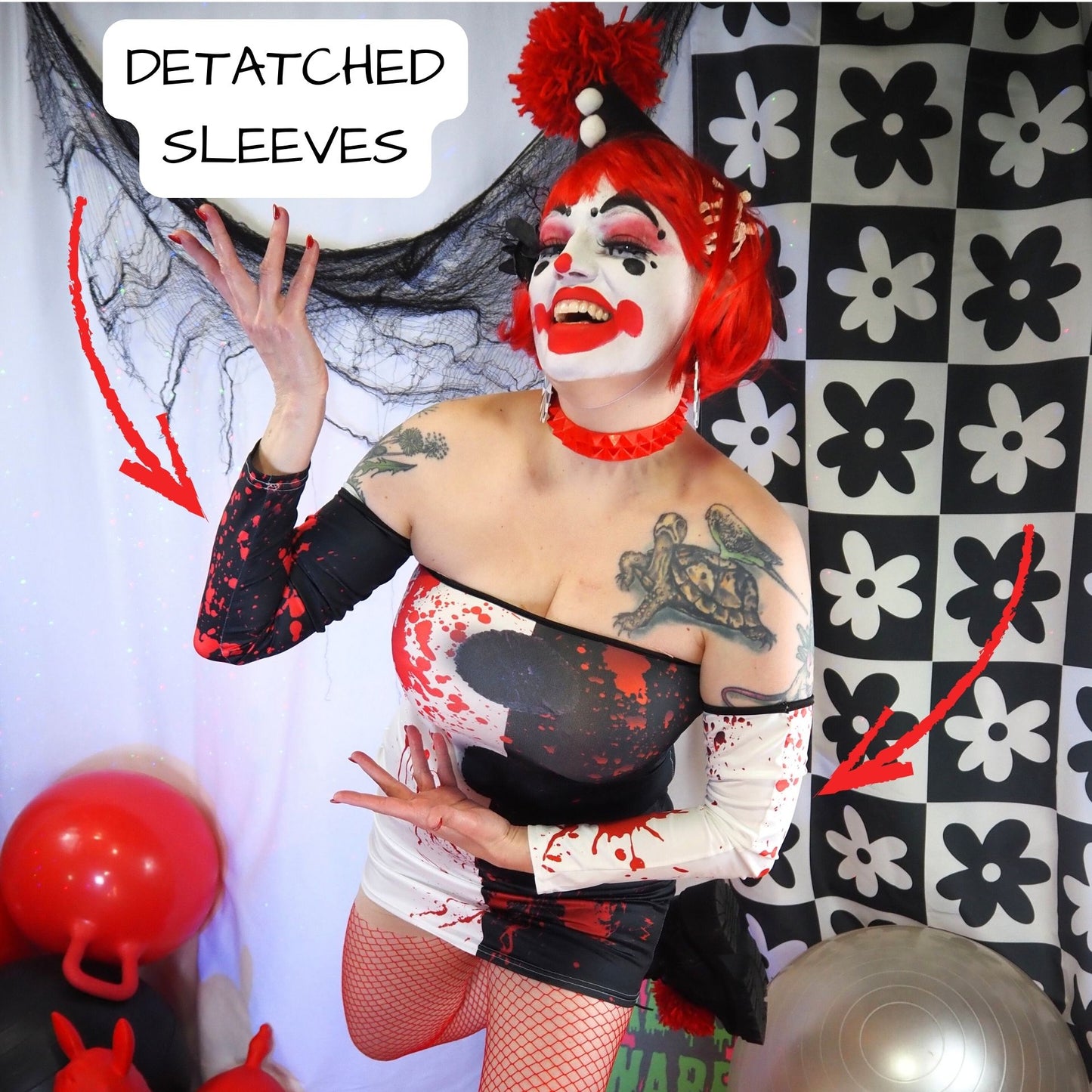 Terrifying Evil Clown Babe Bodycon Dress