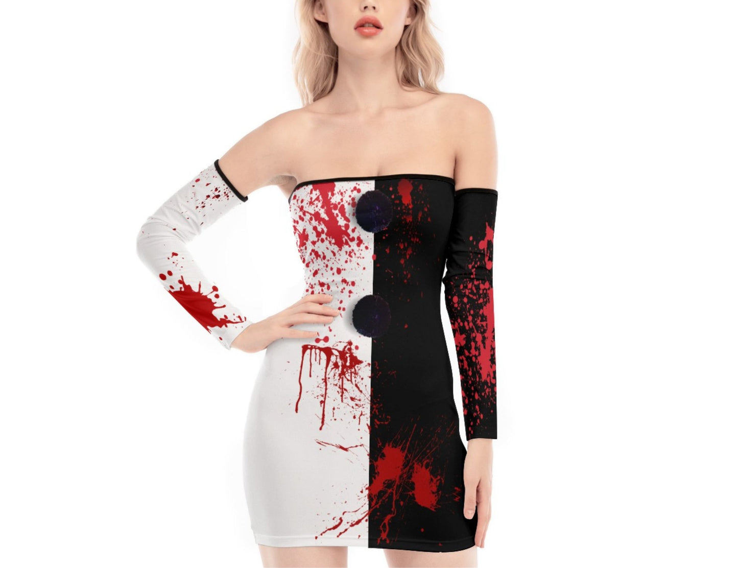 Terrifying Evil Clown Babe Bodycon Dress