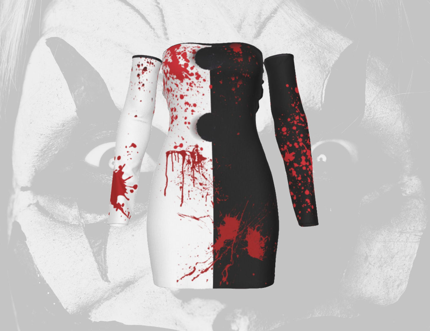 Terrifying Evil Clown Babe Bodycon Dress