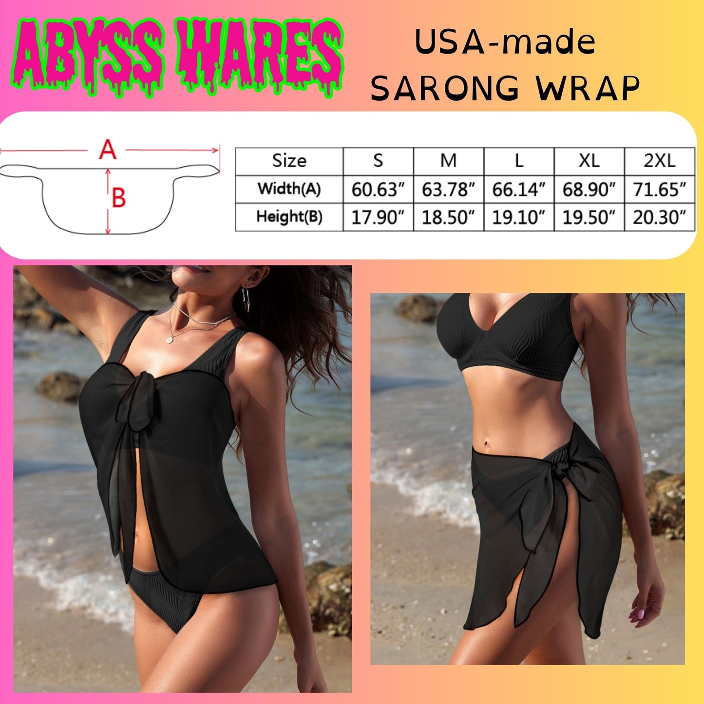 Cyber Rainbow Beach Sarong Wrap