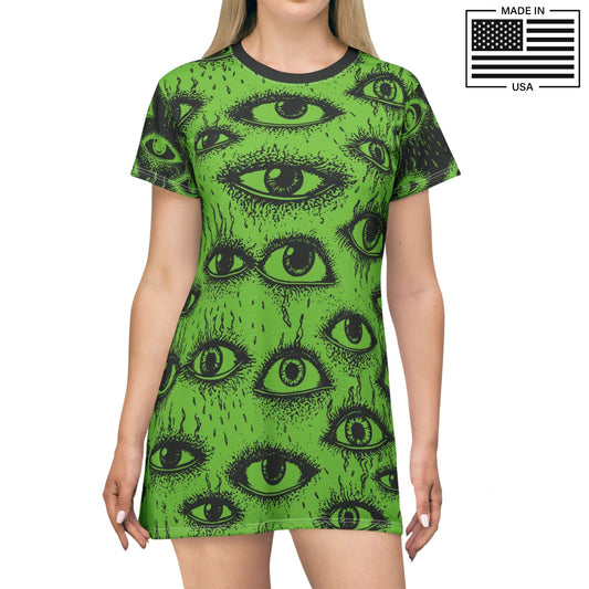 Weirdy Eye Alien Shirt Dress