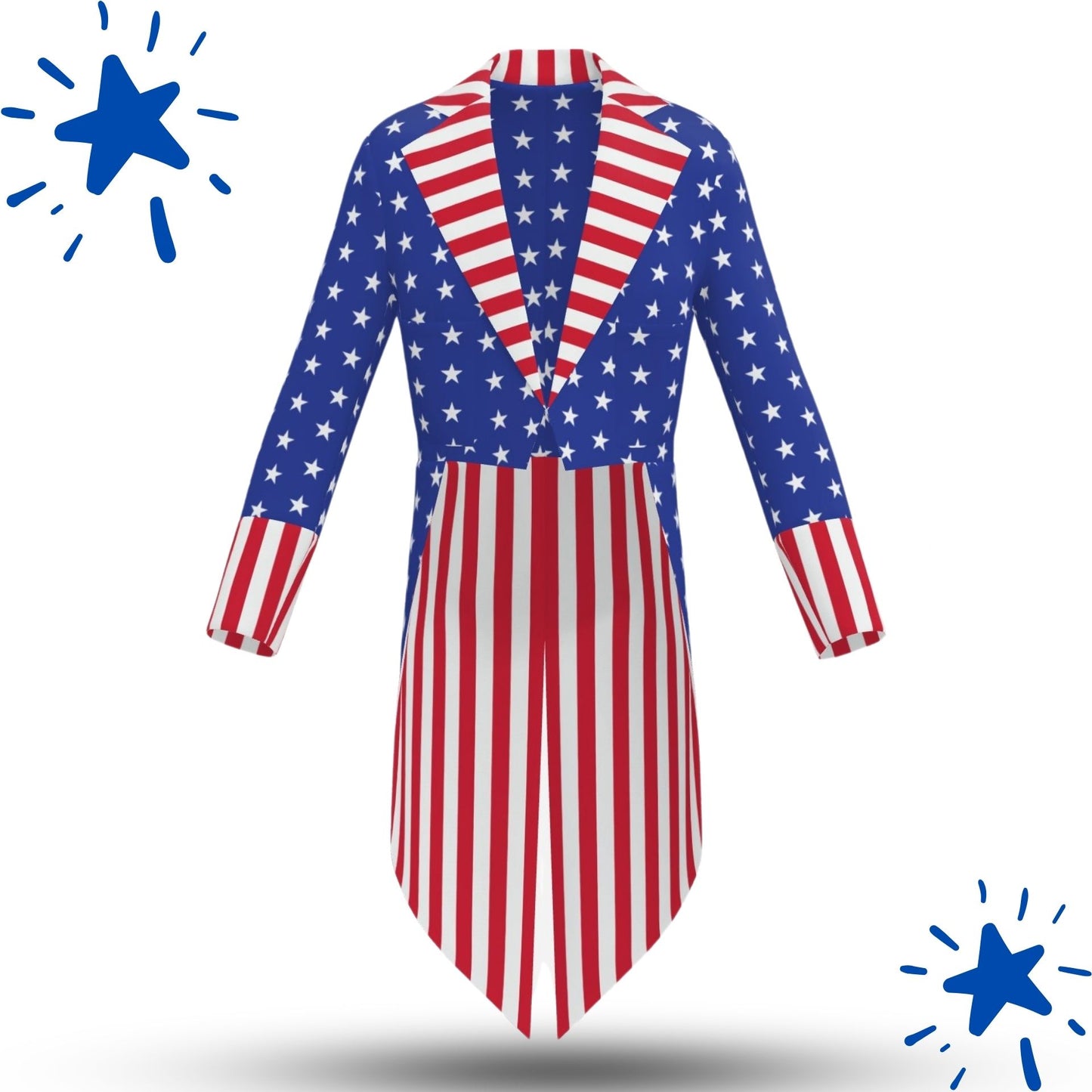 Uncle Sam Clown Tailcoat Stars and Stripes Costume Jacket