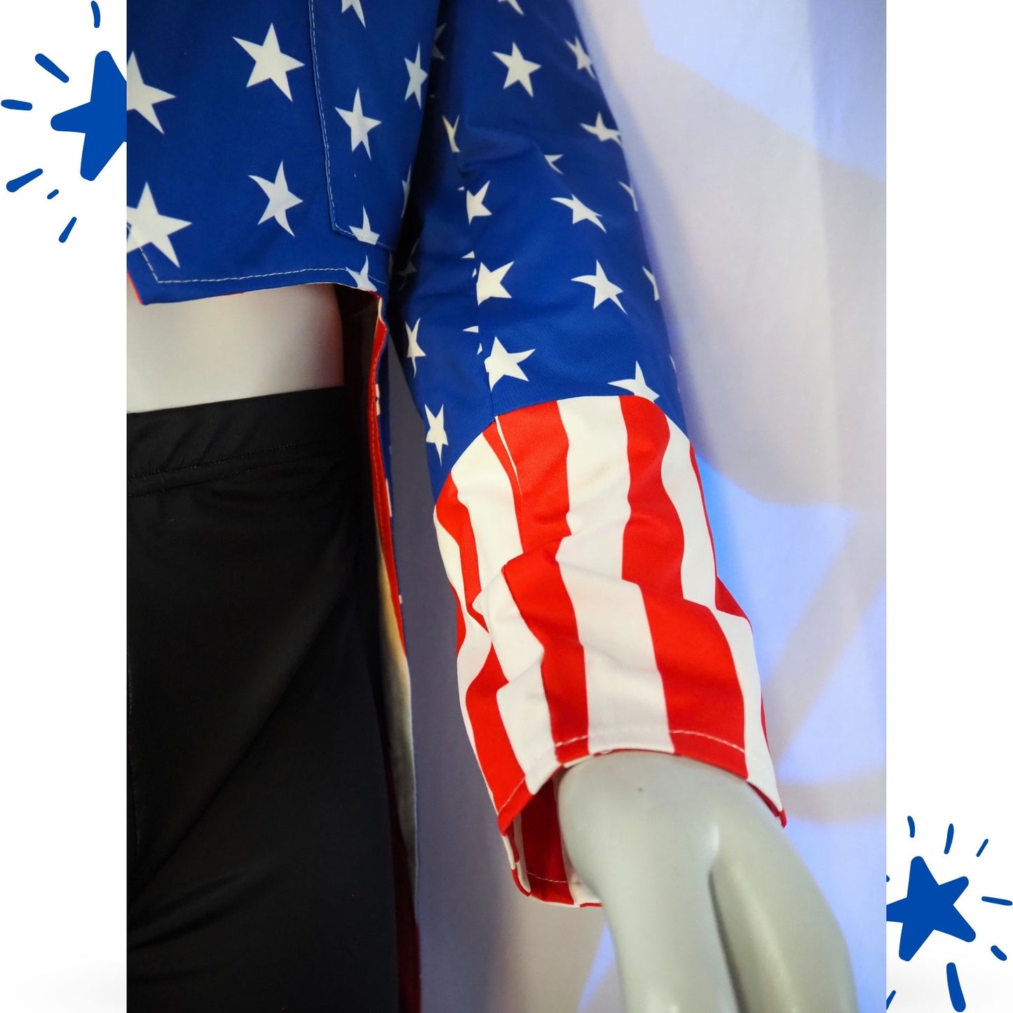 Uncle Sam Clown Tailcoat Stars and Stripes Costume Jacket