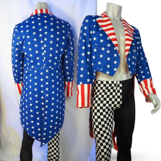 Toff Tailcoat Uncle Sam Clown Cutaway Stars and Stripes Tux Jacket