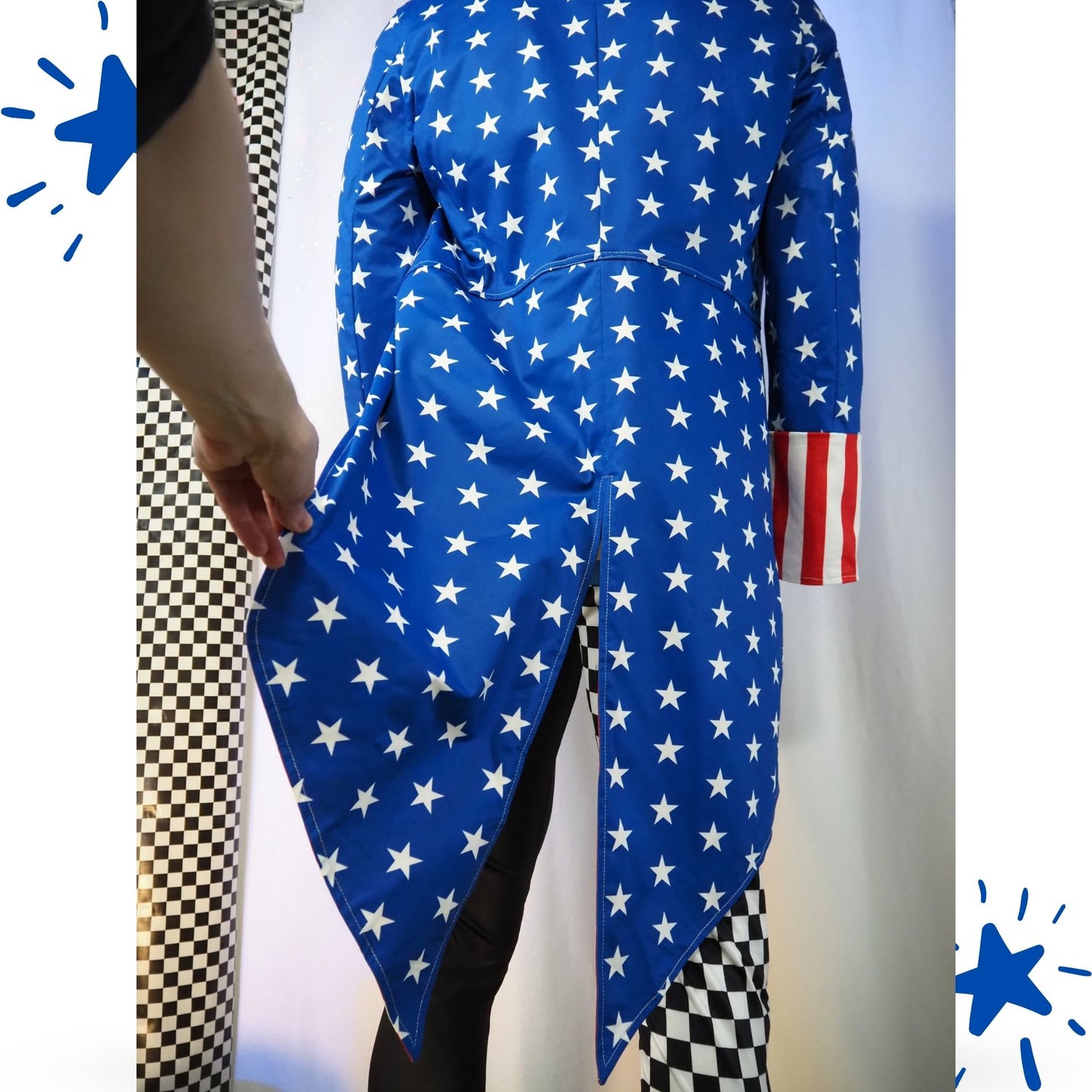Uncle Sam Clown Tailcoat Stars and Stripes Costume Jacket