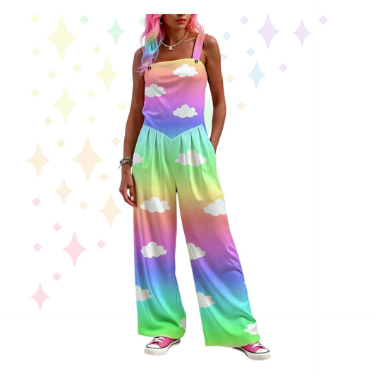 Unicorn Candy Clouds Palazzo Overalls
