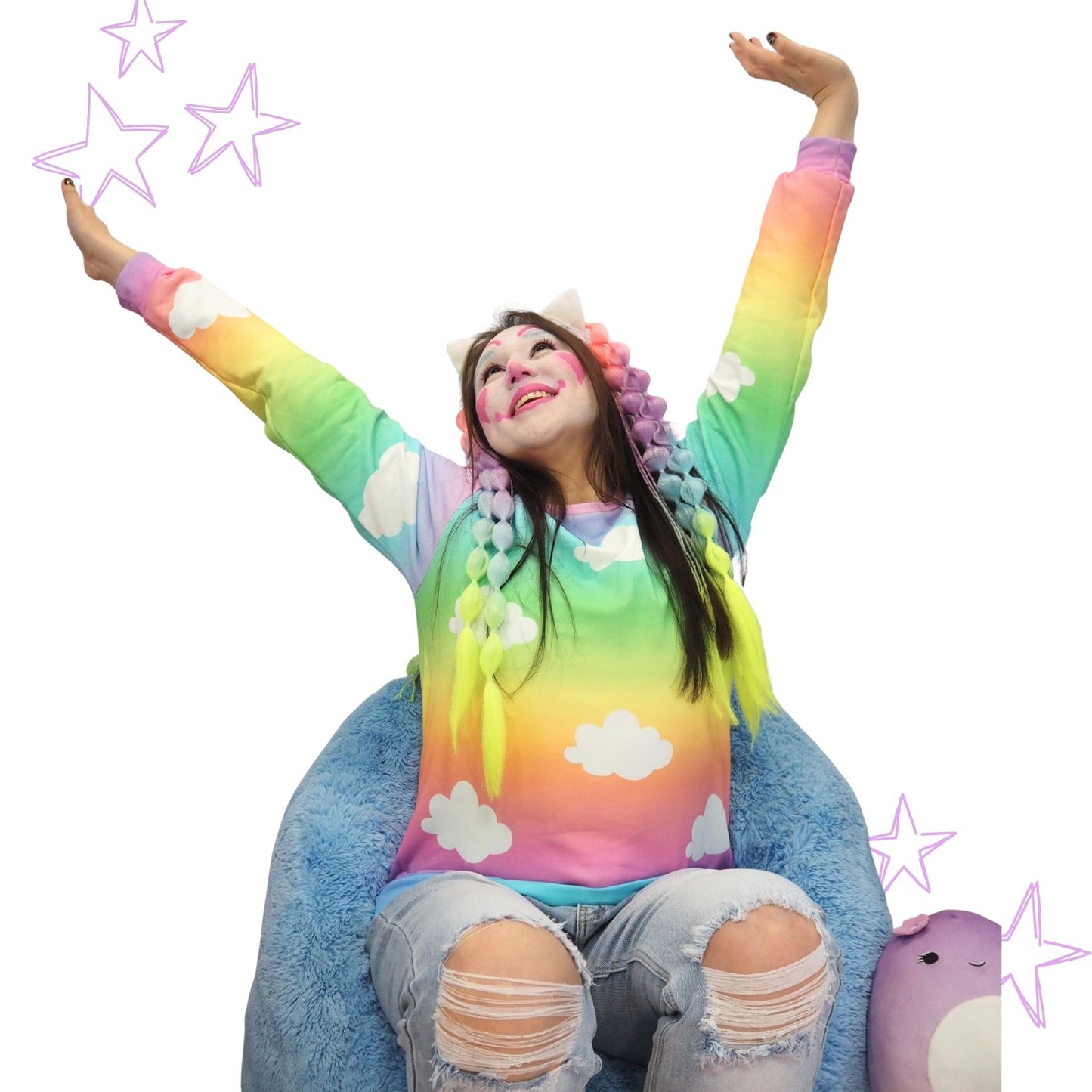 Unicorn Candy Clouds Rainbow Cotton Sweatshirt