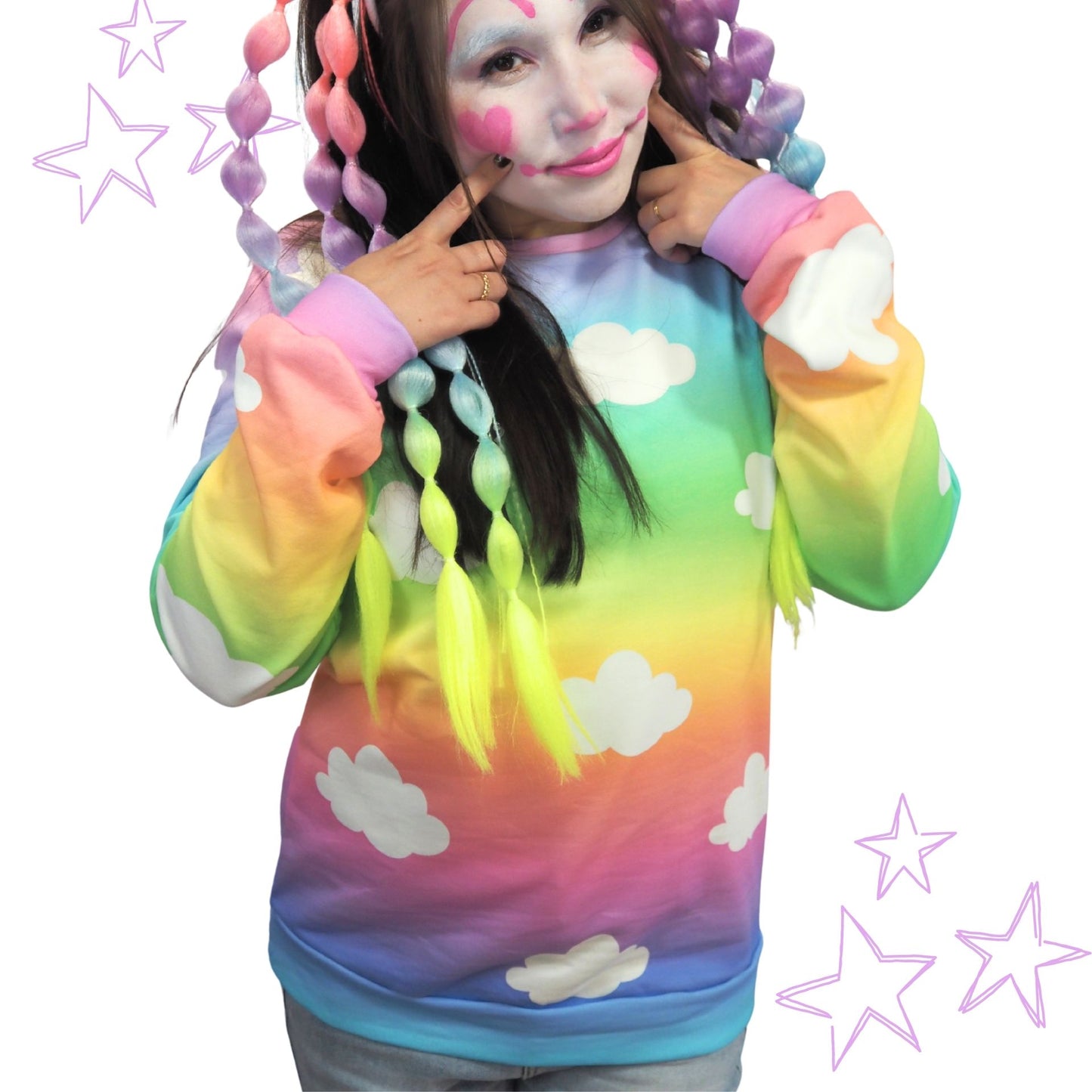 Unicorn Candy Clouds Rainbow Cotton Sweatshirt