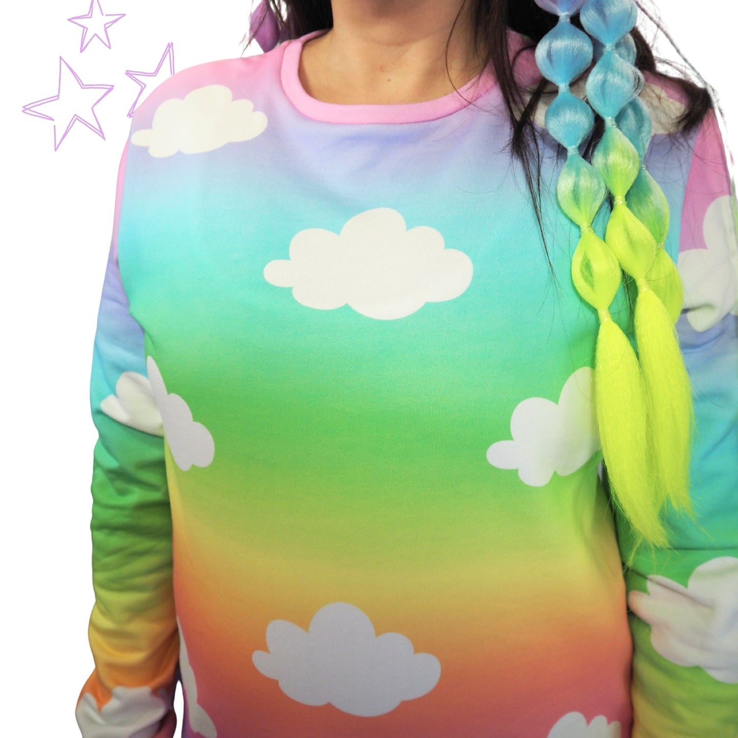Unicorn Candy Clouds Rainbow Cotton Sweatshirt