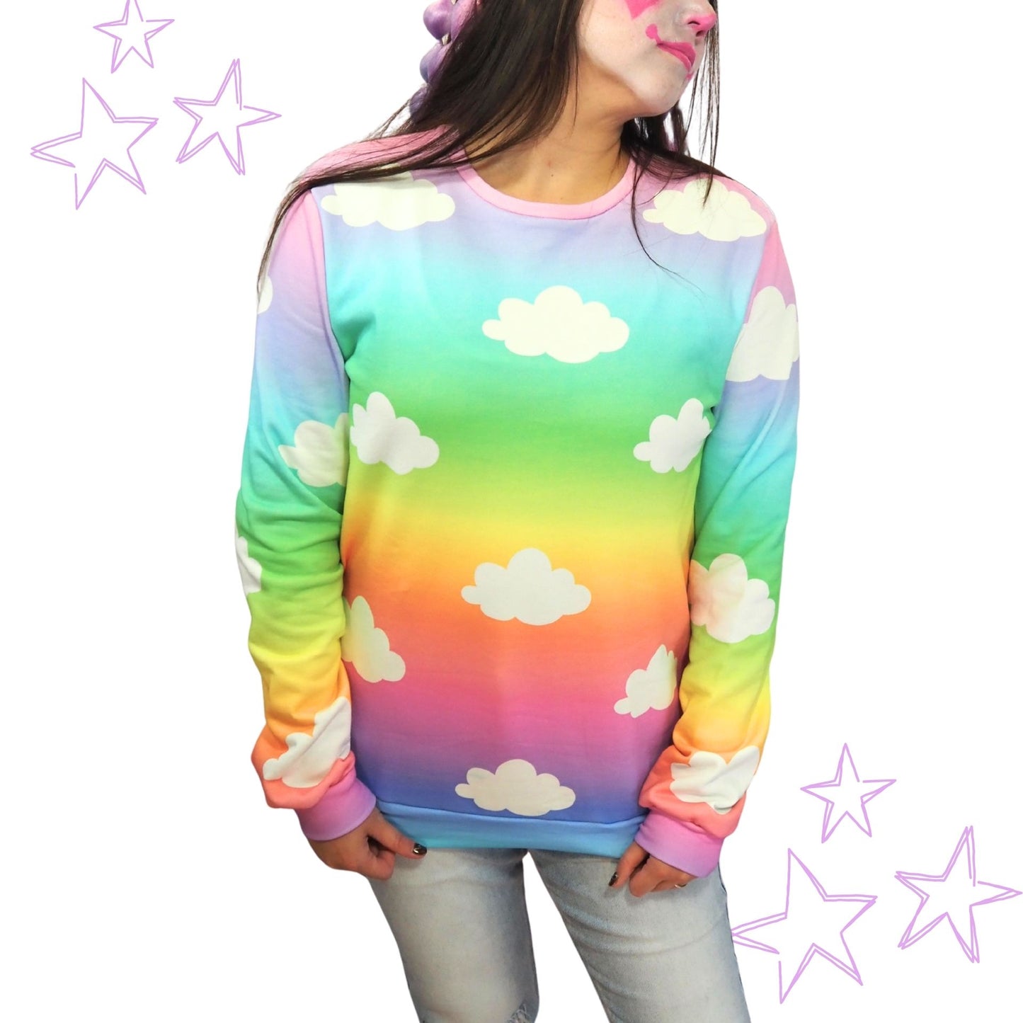 Unicorn Candy Clouds Rainbow Cotton Sweatshirt