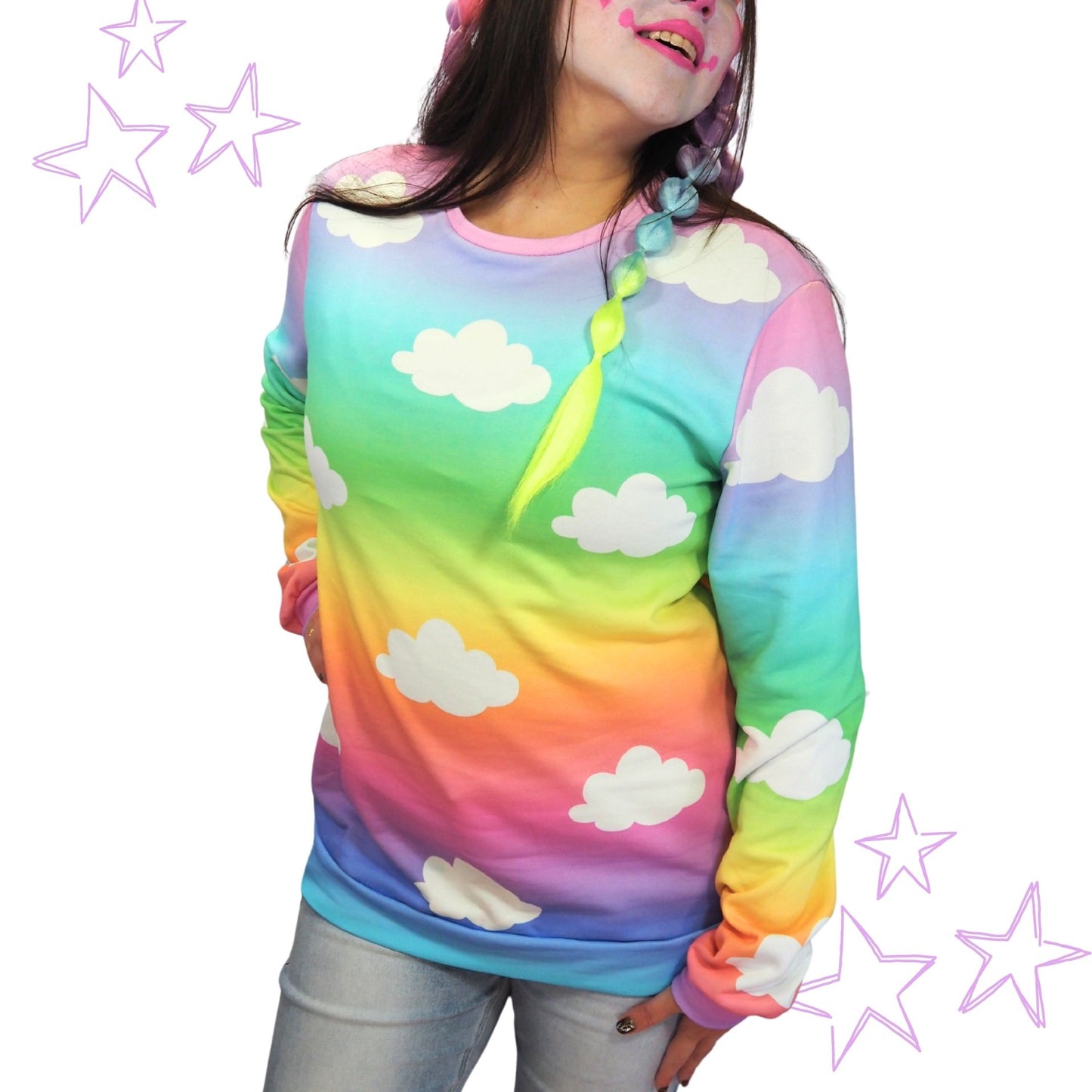 Unicorn Candy Clouds Rainbow Cotton Sweatshirt