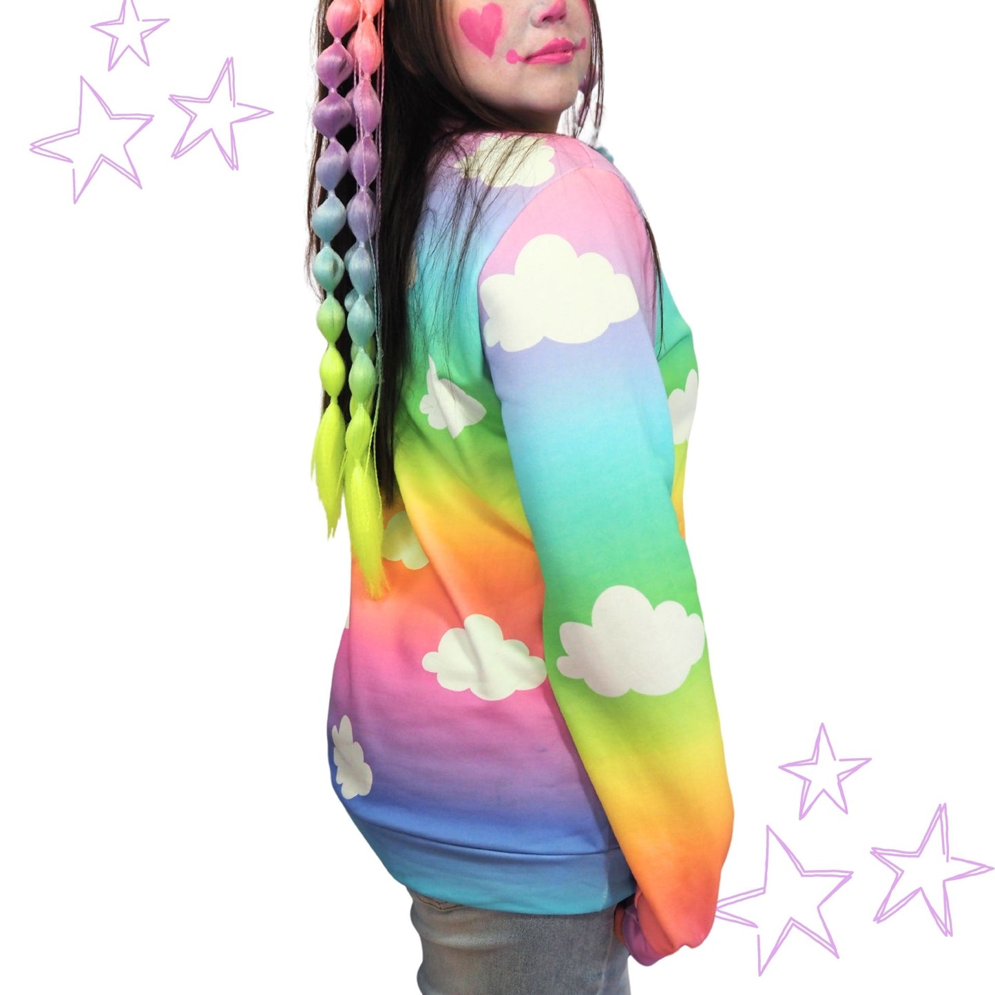 Unicorn Candy Clouds Rainbow Cotton Sweatshirt