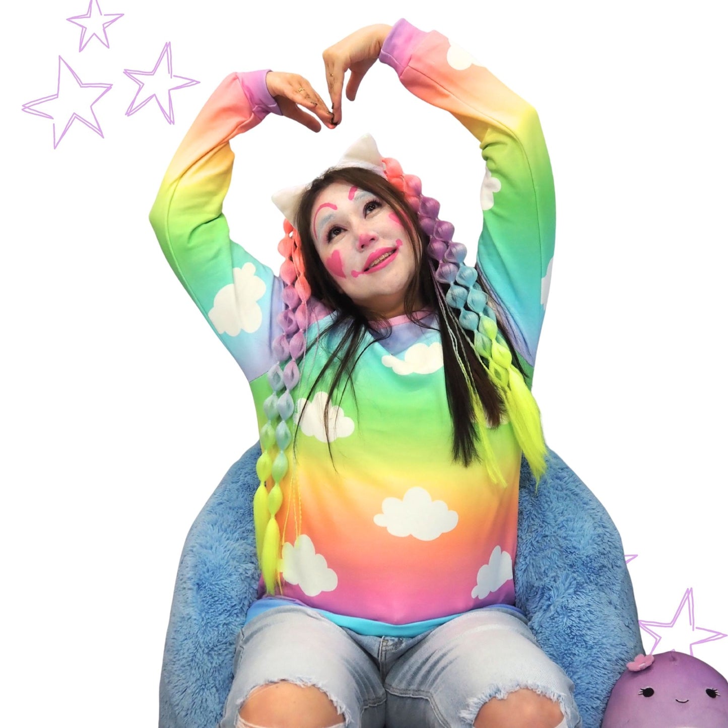 Unicorn Candy Clouds Rainbow Cotton Sweatshirt