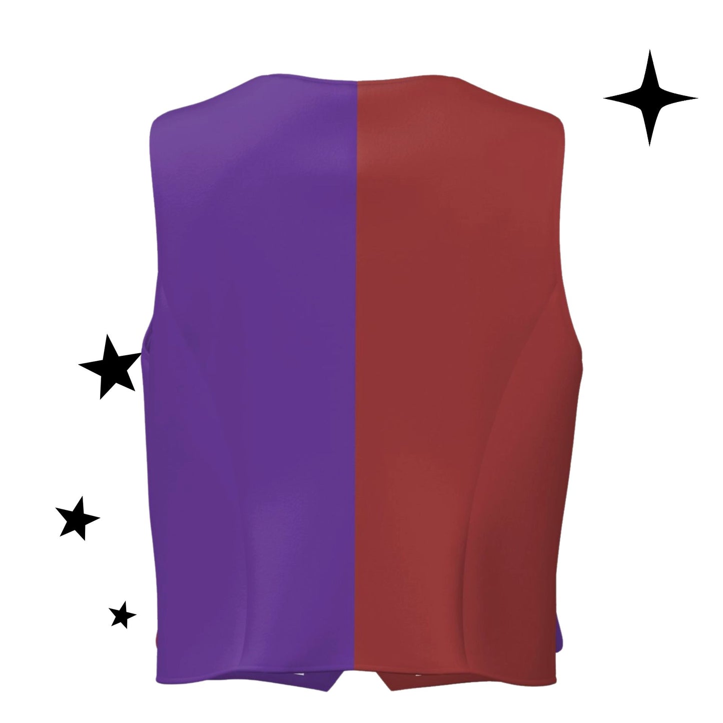 Unseelie Court Jester Femme Vest Solid Colorblock Split