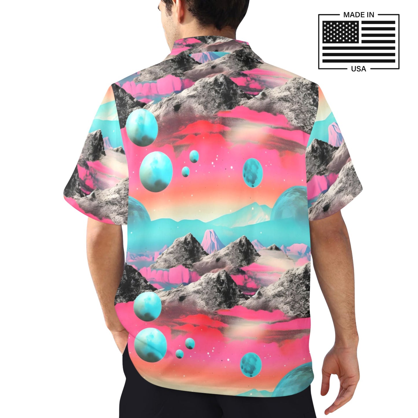 Vaporwave Moons Men's Hawaiian Shirt