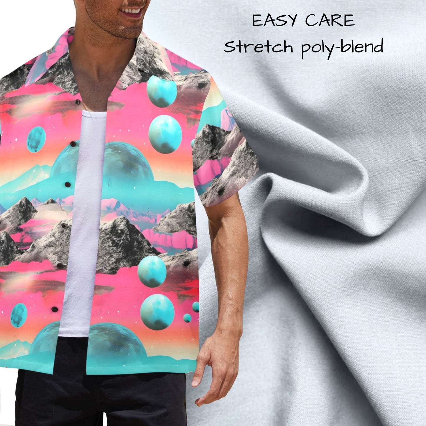Vaporwave Moons Men's Hawaiian Shirt
