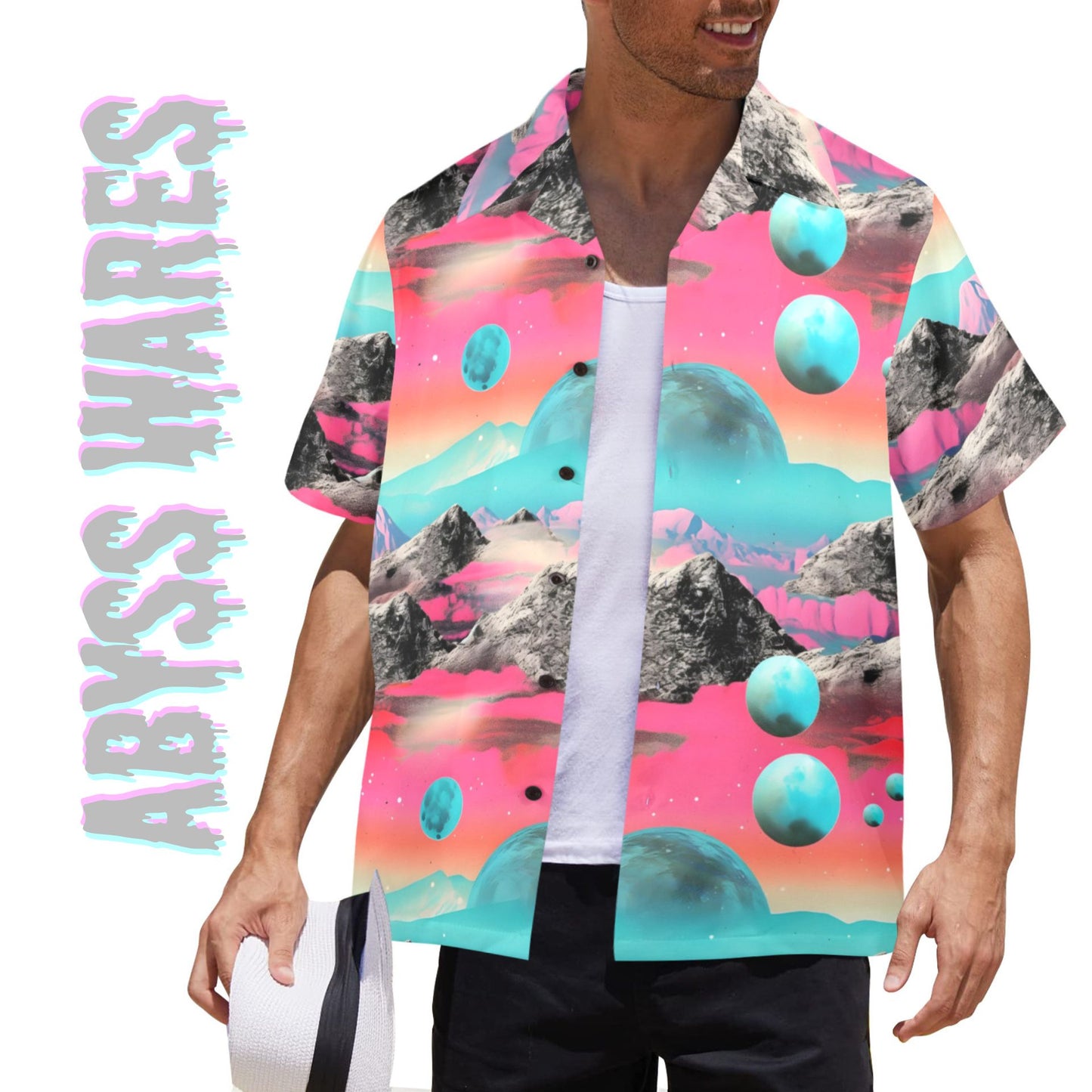 Vaporwave Moons Men's Hawaiian Shirt