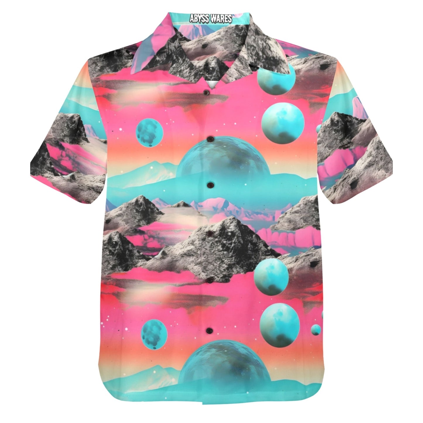 Vaporwave Moons Men's Hawaiian Shirt