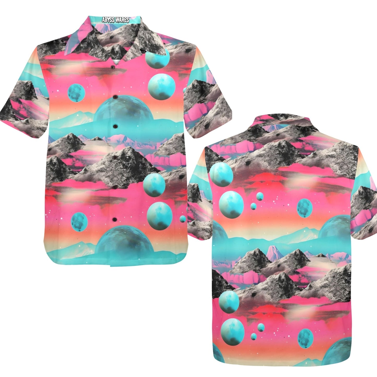 Vaporwave Moons Men's Hawaiian Shirt