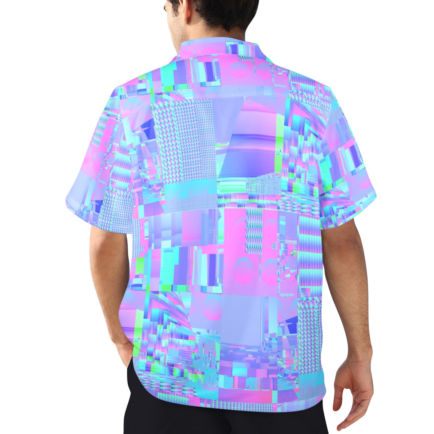Vaporwave Glitch Scene Hawaiian Shirt