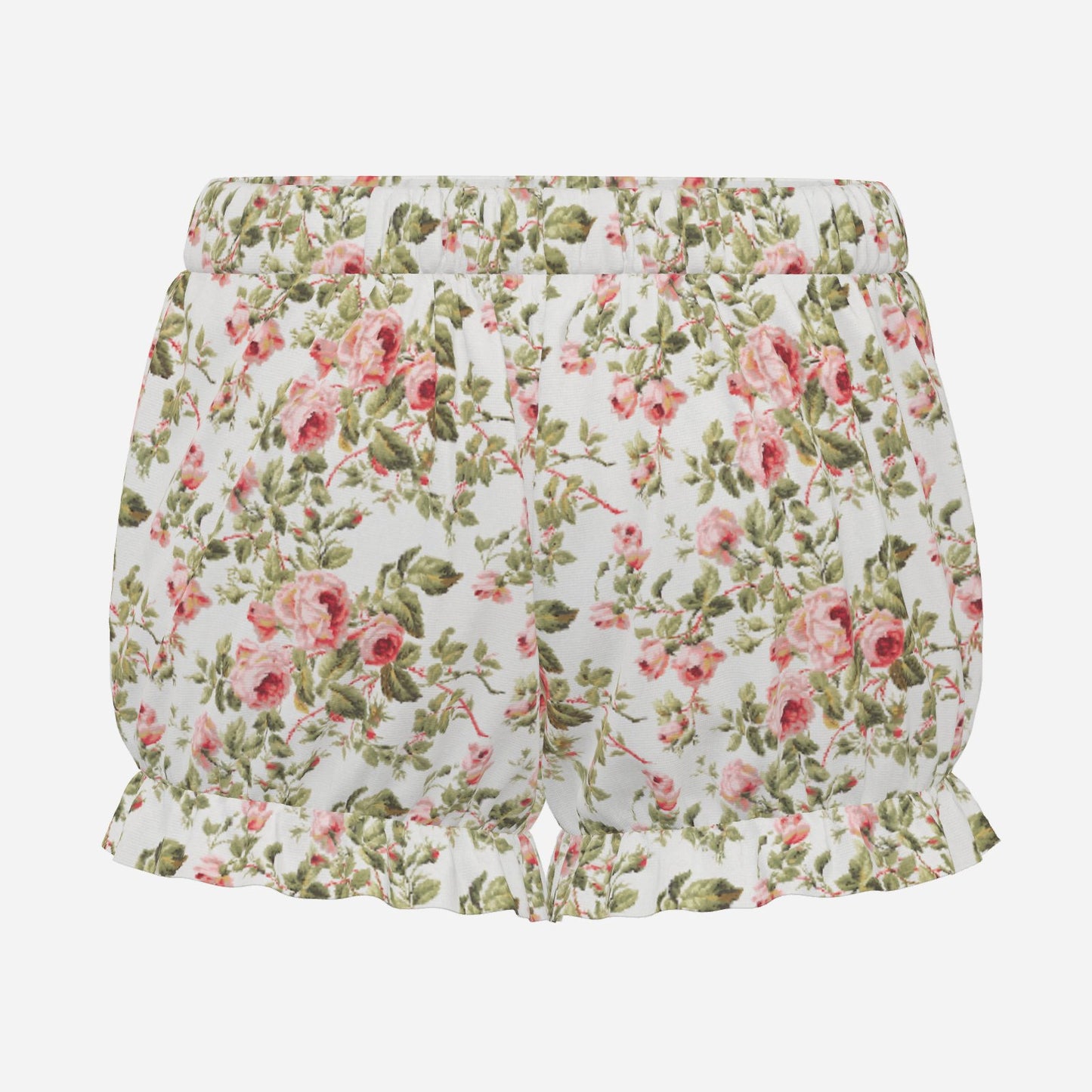 Pufflette Pants Vintage Rose Pink Floral Jester Bloomers Ruffle Clown Shorts