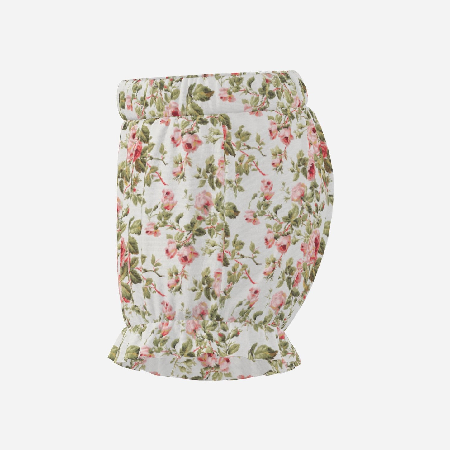 Pufflette Pants Vintage Rose Pink Floral Jester Bloomers Ruffle Clown Shorts