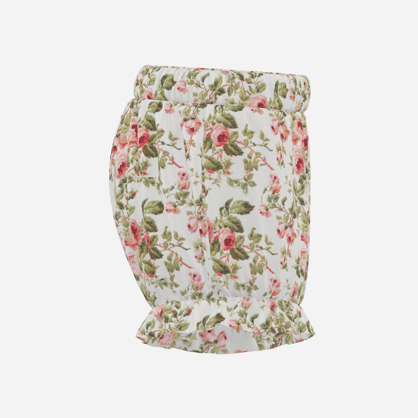 Pufflette Pants Vintage Rose Pink Floral Jester Bloomers Ruffle Clown Shorts