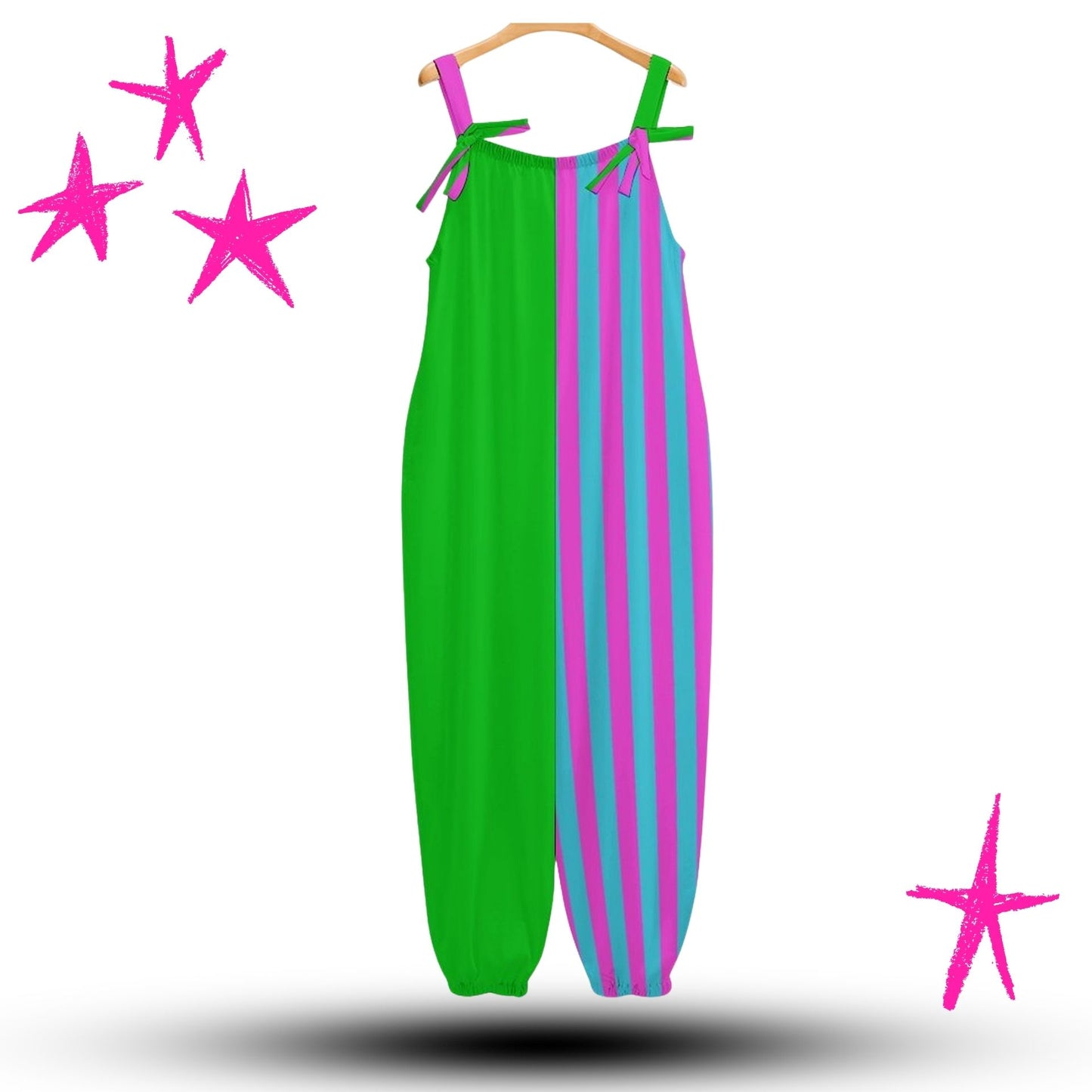 Watermelon Bubblegum Stripe Clown Suit