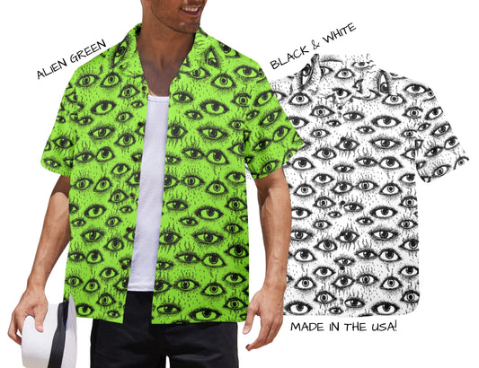 Weirdy Eye Bowling Shirt--USA-made