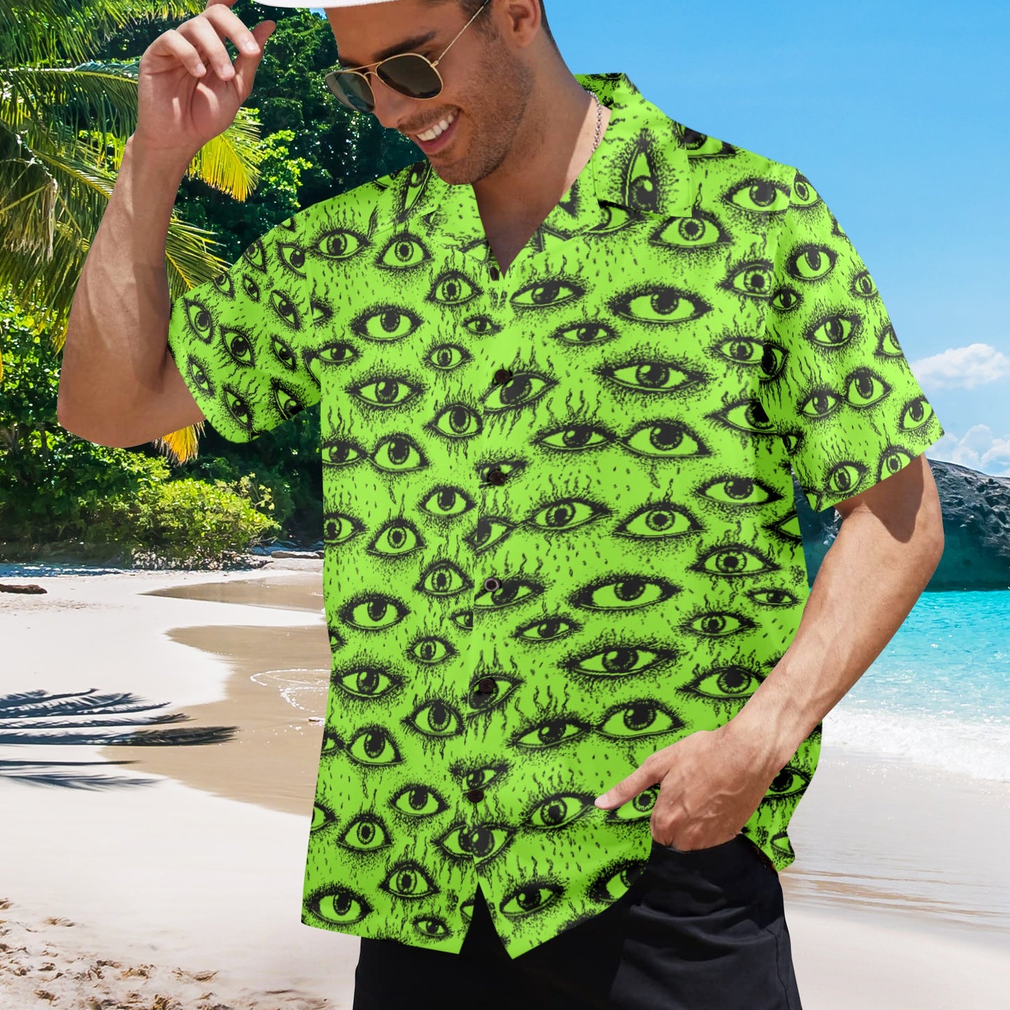 Weirdy Eye Bowling Shirt--USA-made