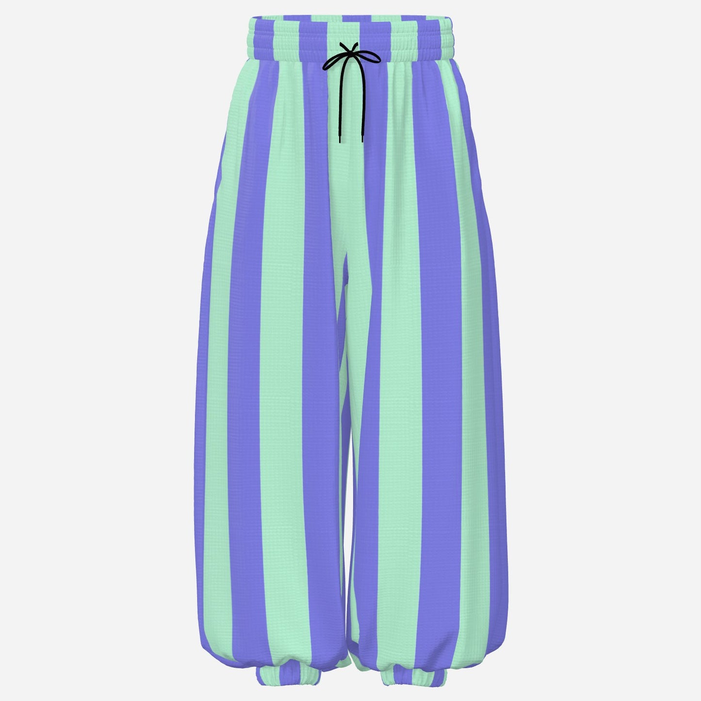 Baggy Pantaloons Wizz-bang Stripe Periwinkle Aqua Clown Pants