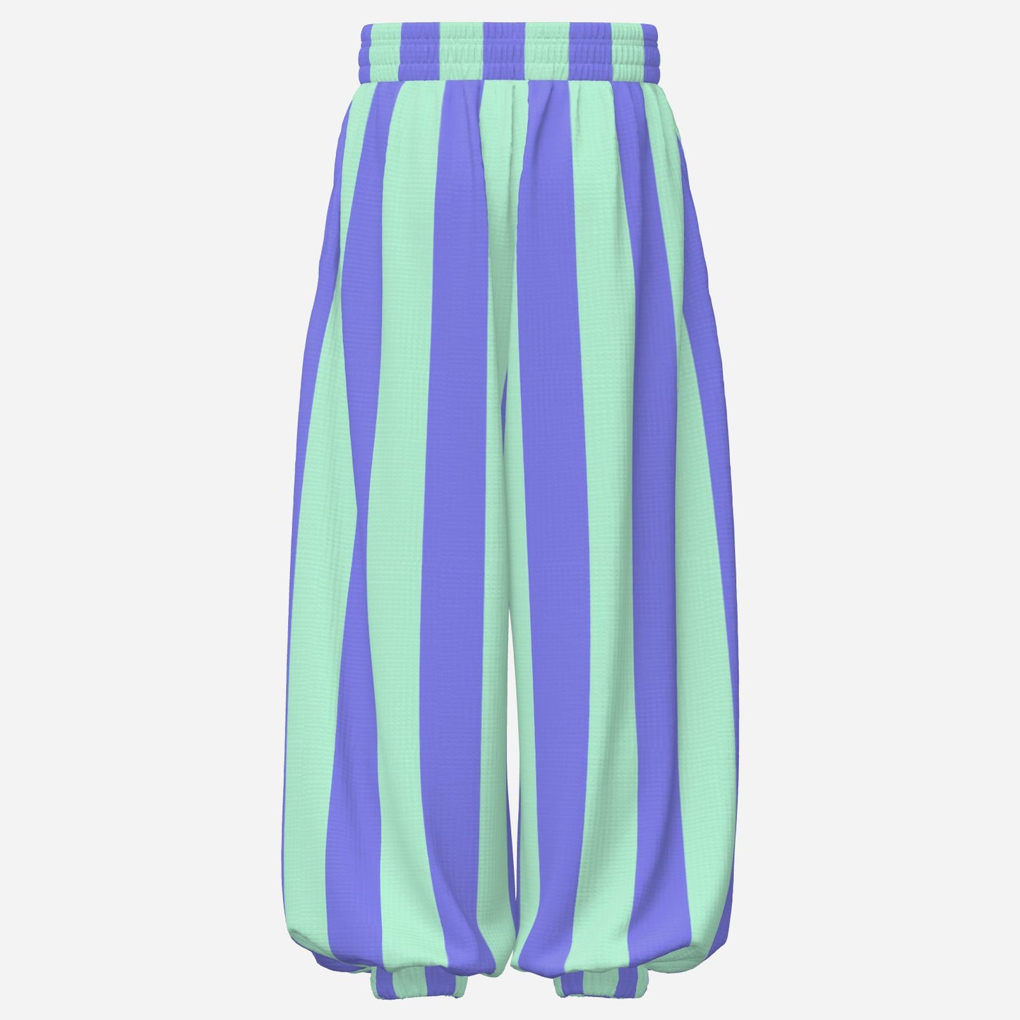 Baggy Pantaloons Wizz-bang Stripe Periwinkle Aqua Clown Pants