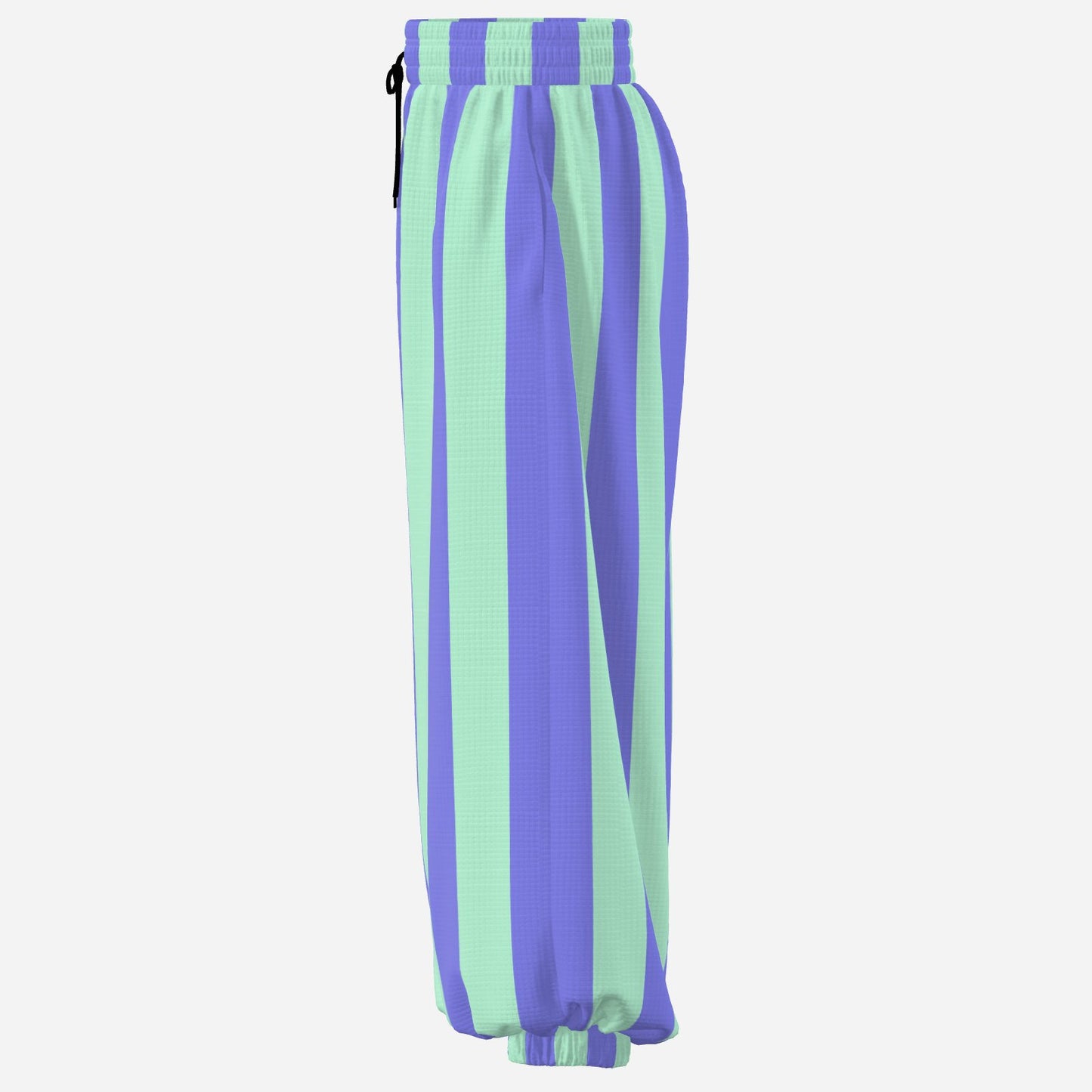 Baggy Pantaloons Wizz-bang Stripe Periwinkle Aqua Clown Pants