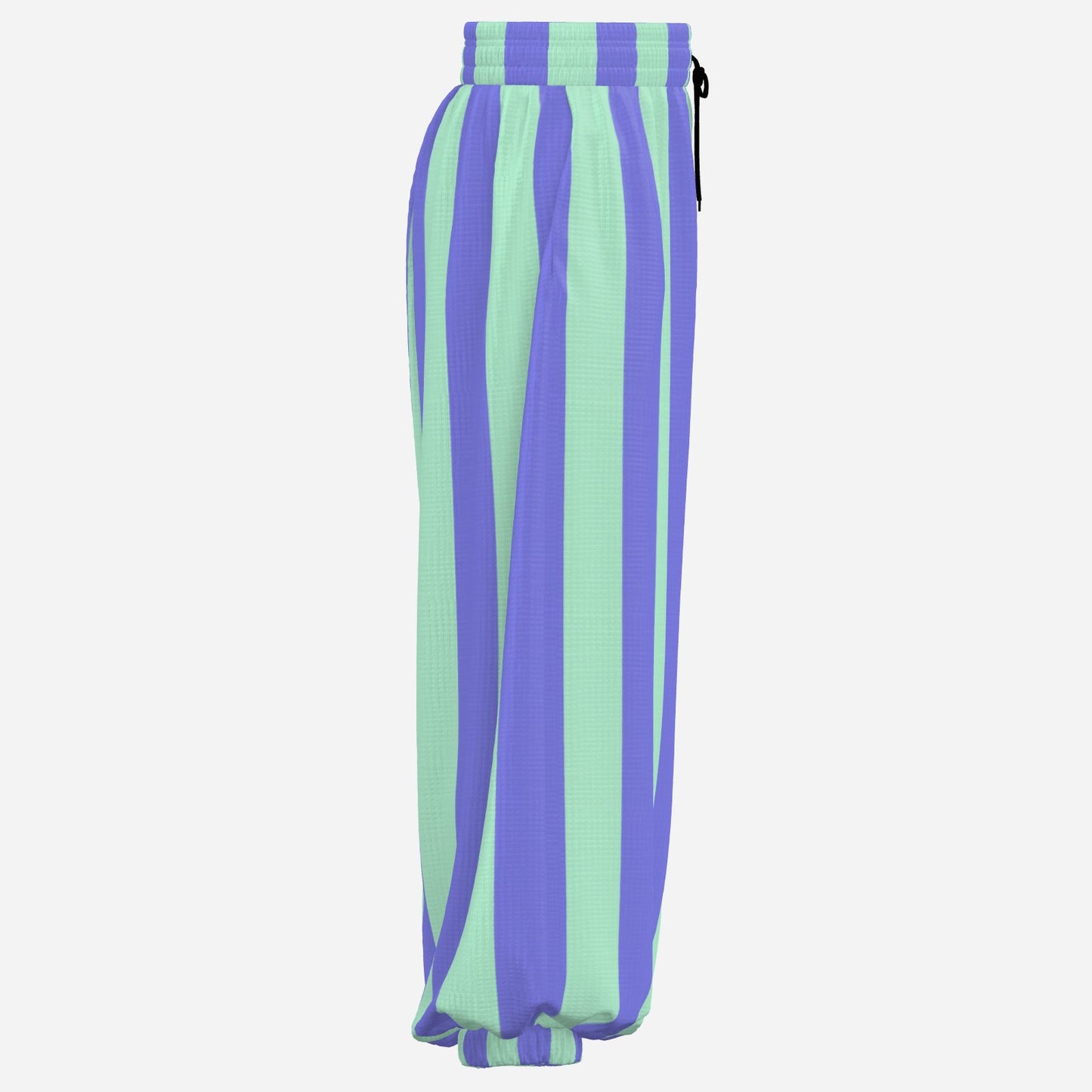 Baggy Pantaloons Wizz-bang Stripe Periwinkle Aqua Clown Pants