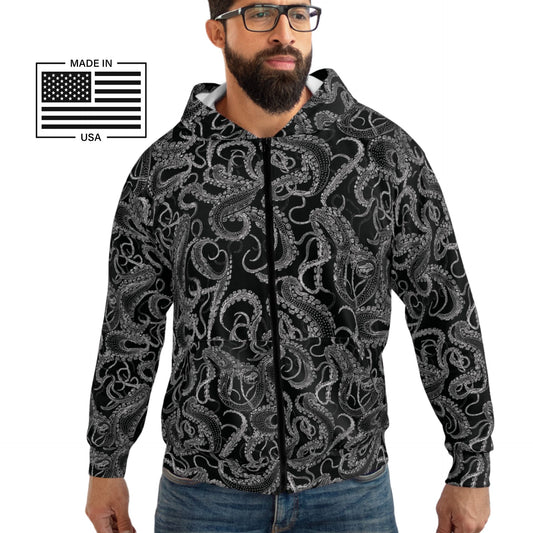 Xray Tentacle Zip Up Hoodie--USA-made