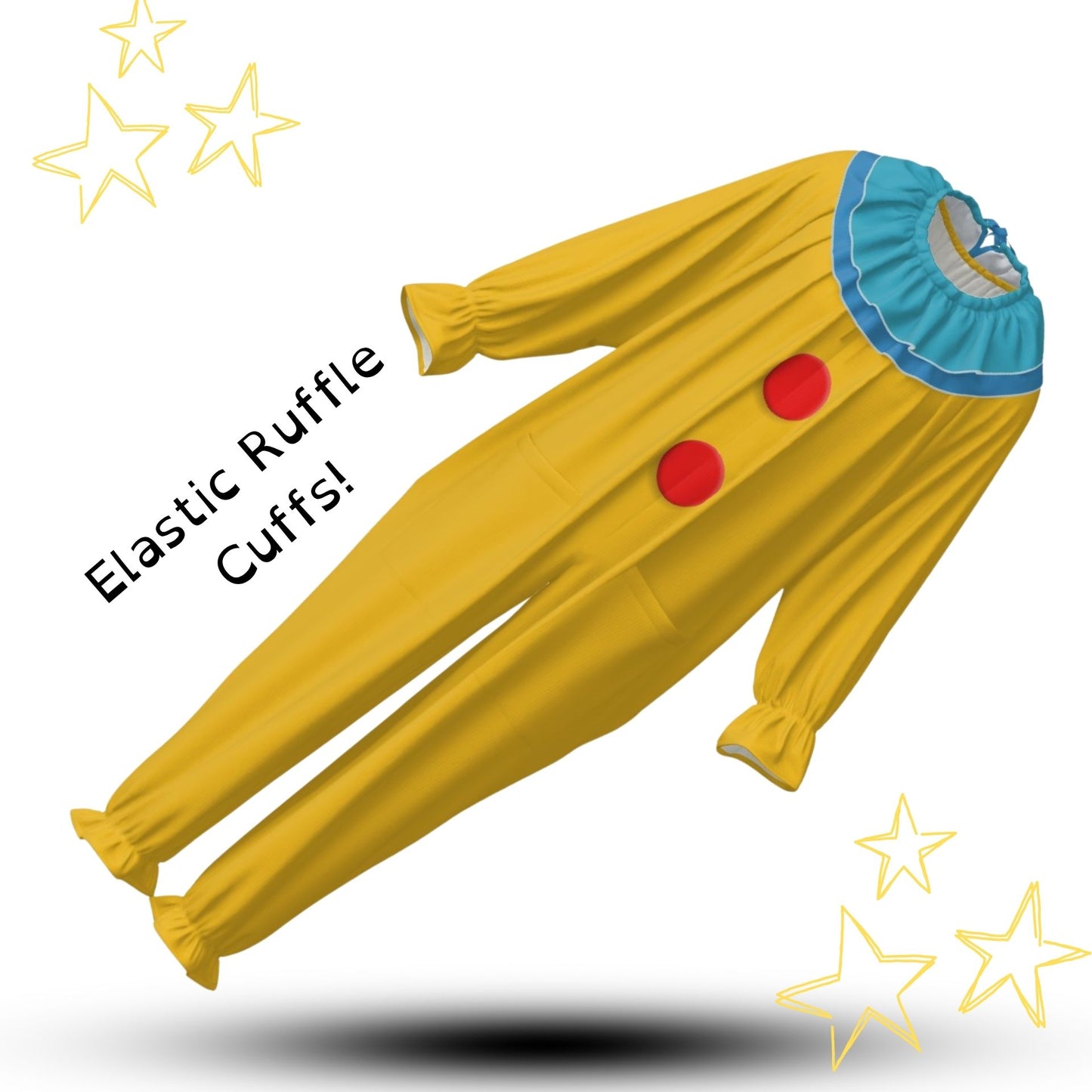 Yesteryear Yellow Clown Suit w Blue Ruffle Collar