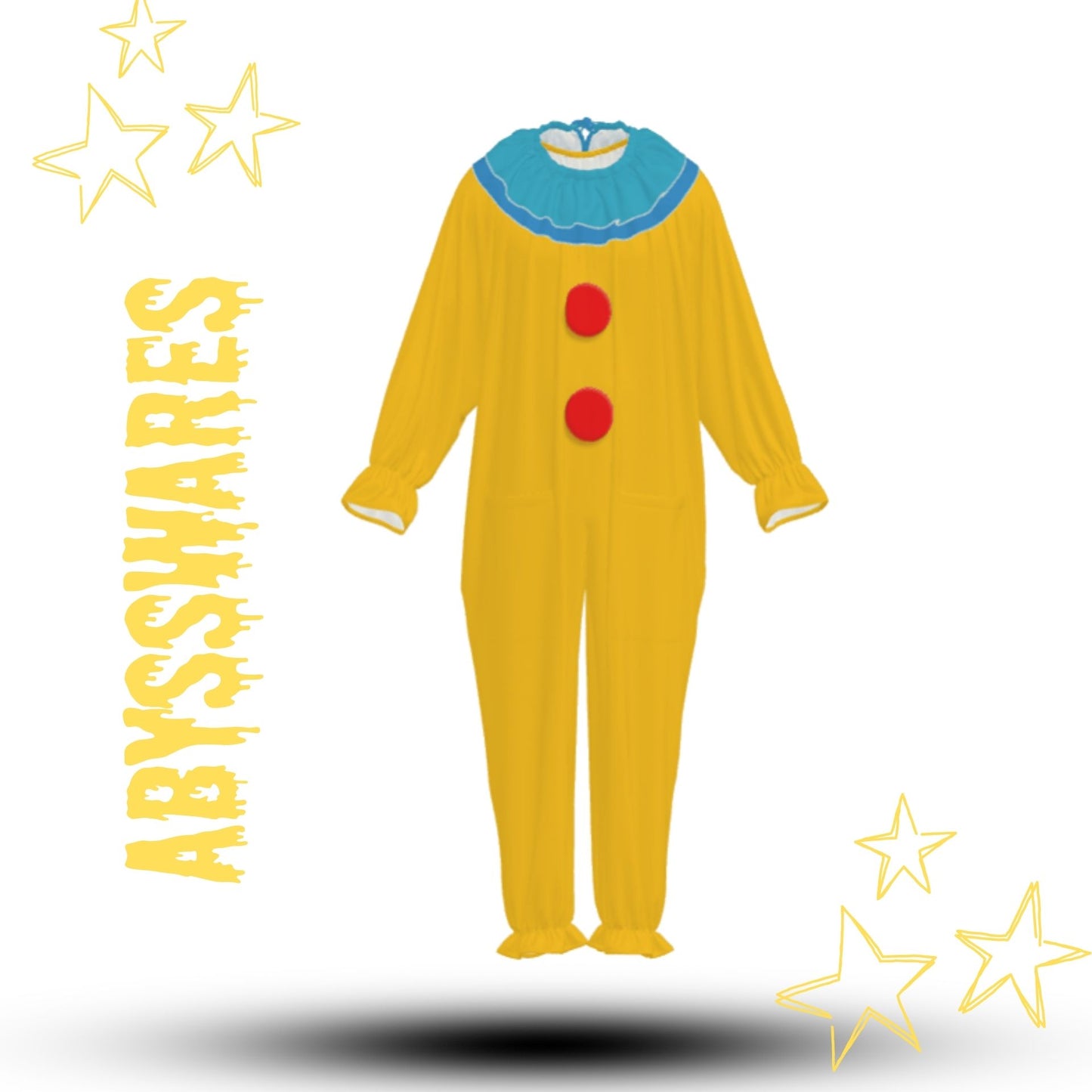 Yesteryear Yellow Clown Suit w Blue Ruffle Collar
