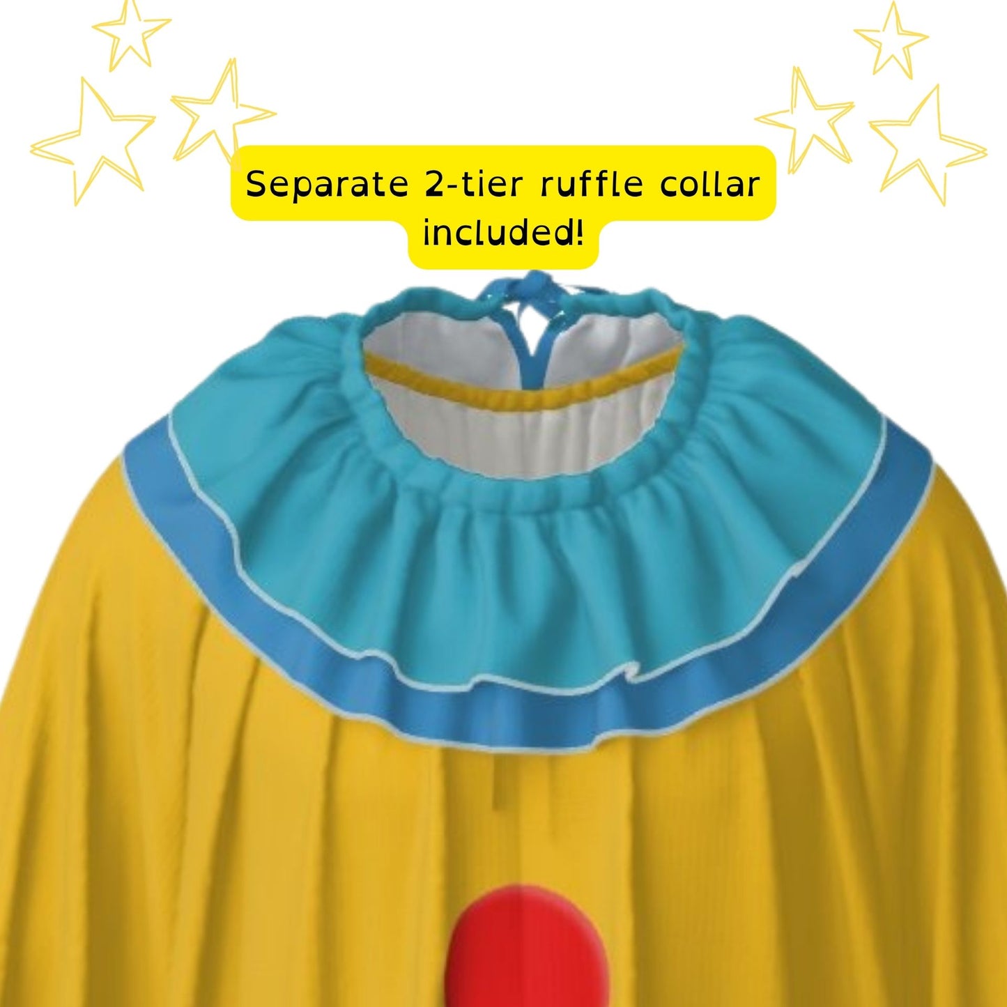 Yesteryear Yellow Clown Suit w Blue Ruffle Collar