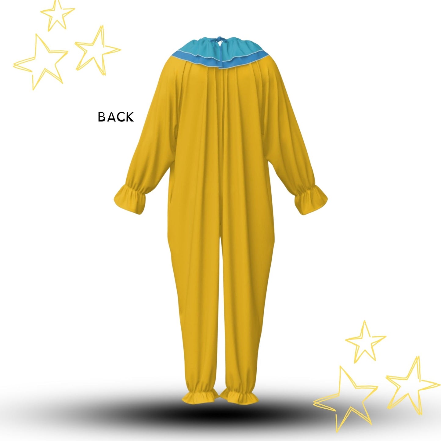 Yesteryear Yellow Clown Suit w Blue Ruffle Collar