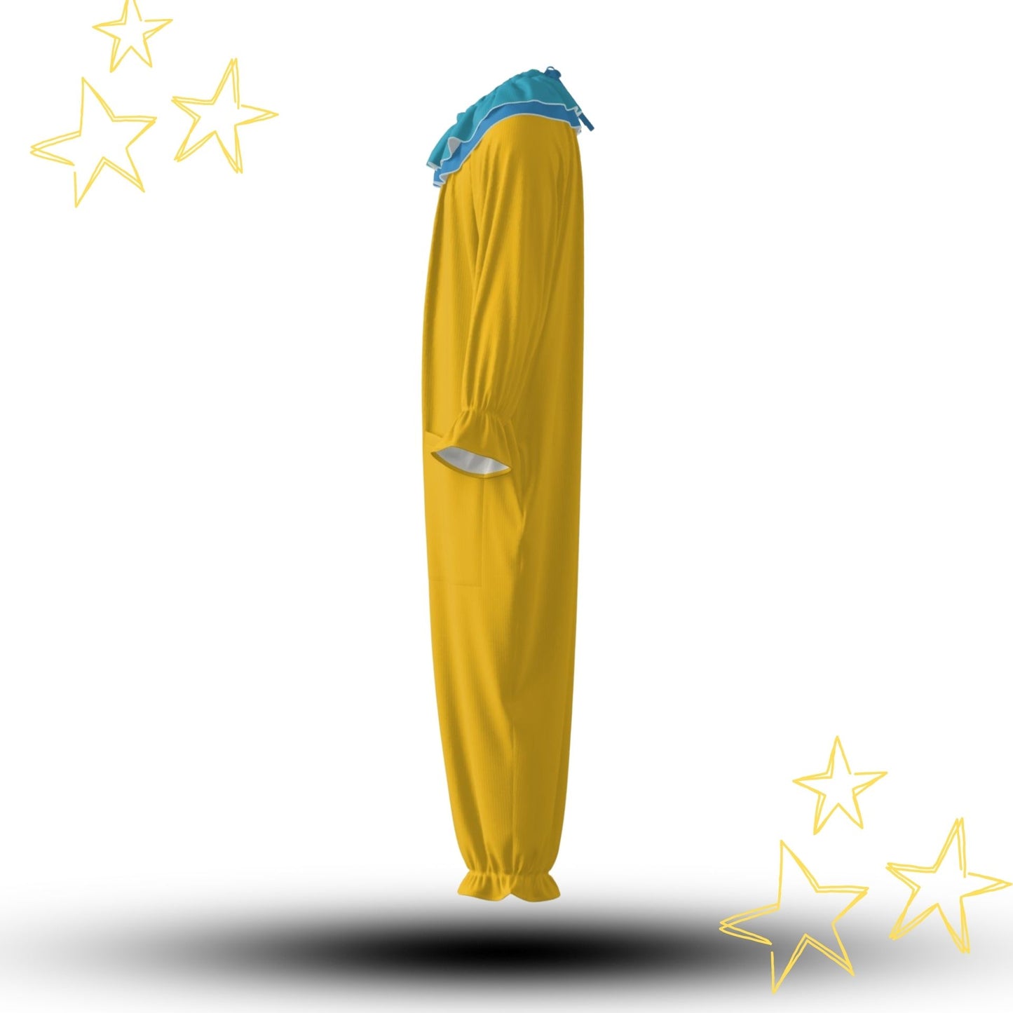 Yesteryear Yellow Clown Suit w Blue Ruffle Collar
