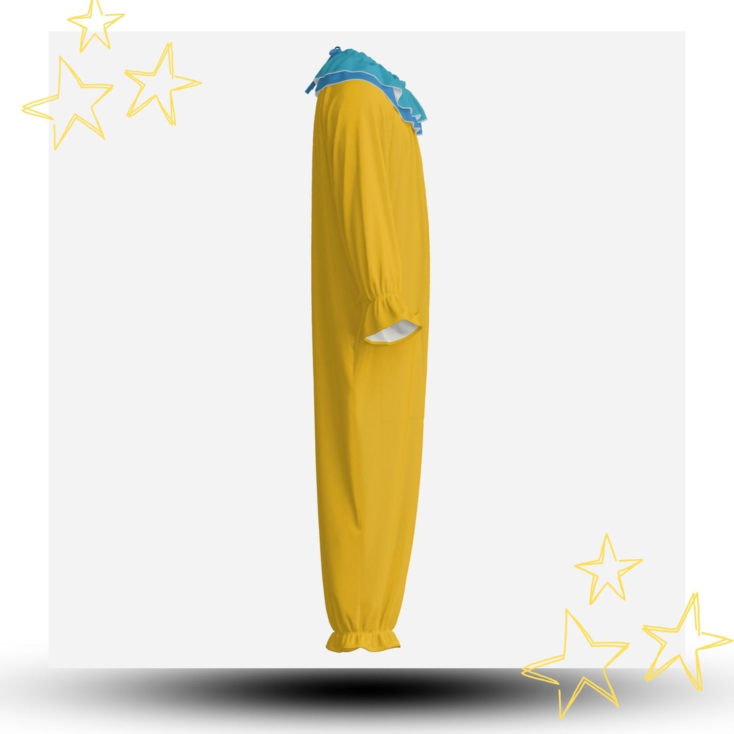 Yesteryear Yellow Clown Suit w Blue Ruffle Collar