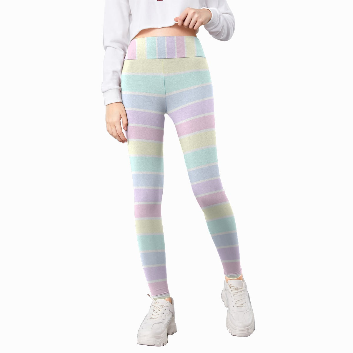 Yume Kawaii Pastel Stripe Kids Leggings