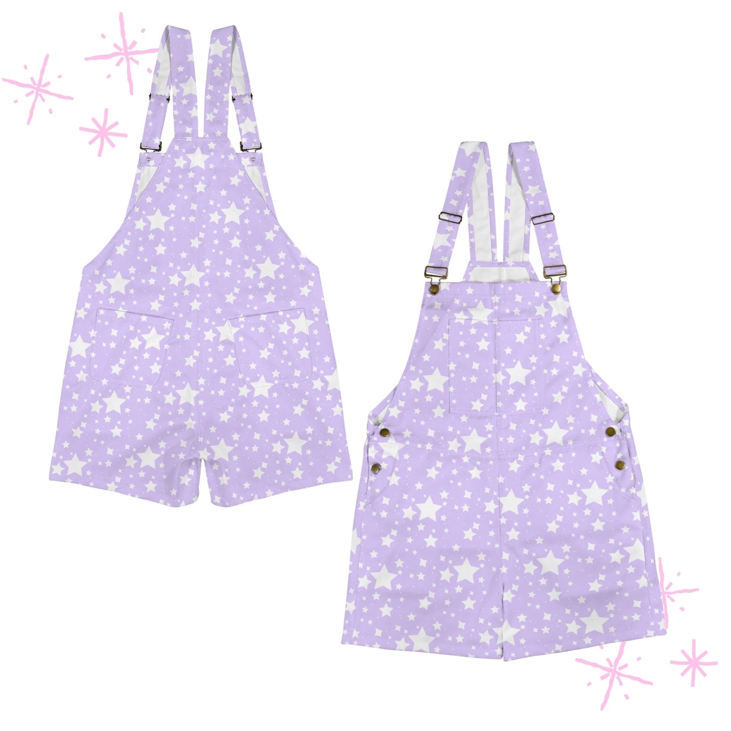 Yume Lavender Stardust Shortie Overall